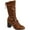 Brown, variant on Journee Womens Sequoia Stacked Heel Mid Calf Boots