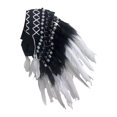 thumbnail image 1 of Sombrero indio con plumas, tocado versátil para hombres y mujeres, accesorio único para el rendimiento. Pluma blanca, 1 of 9