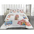 thumbnail image 2 of Ambesonne Colorful Quilted Coverlet 3 Pcs, Clown Circus, King Size, Multicolor, 2 of 4