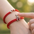 thumbnail image 3 of Adorable Bunny Buddies Bracelet, Vintage Metal Rabbit Pendant Jewelry, Adjustable Handcrafted Cord Wristband, Personalized Daily Fashion Accessories for Women Girls Teens Gift, 3 of 5