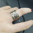 thumbnail image 2 of Stainless Steel Ring Colorful Rotating Slot Machine Design Gambling Jewelry Hypoallergenic Nickel Free Gift Ideas, 2 of 7