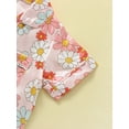 thumbnail image 5 of Qiylii Toddler Girl Floral Silk Pajamas Short Sleeve Button Shirt and Shorts 12M 18M 2Y 3Y 4Y 5Y 6Y Summer Satin Pajamas Set, 5 of 9