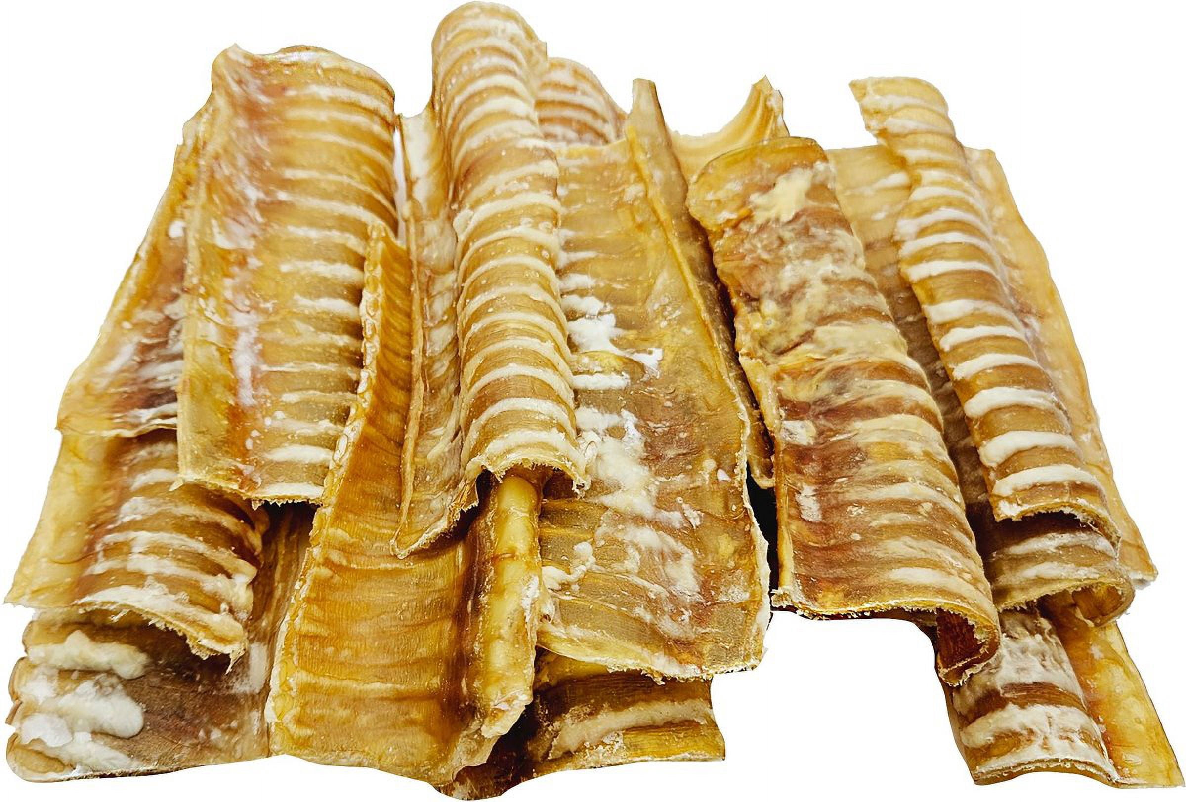 6" Split Beef Trachea Flats Dog Treats, 60 count