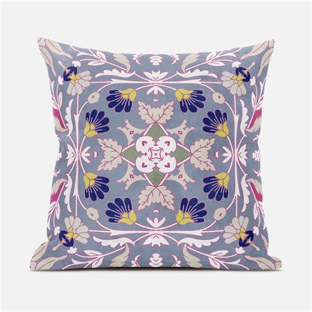 

Amrita Sen Designs CAPL813FSDS-ZP-16x16 16 x 16 in. Venetian Flower Paisley Duo Suede Zippered Pillow with Insert - Grey & Pink