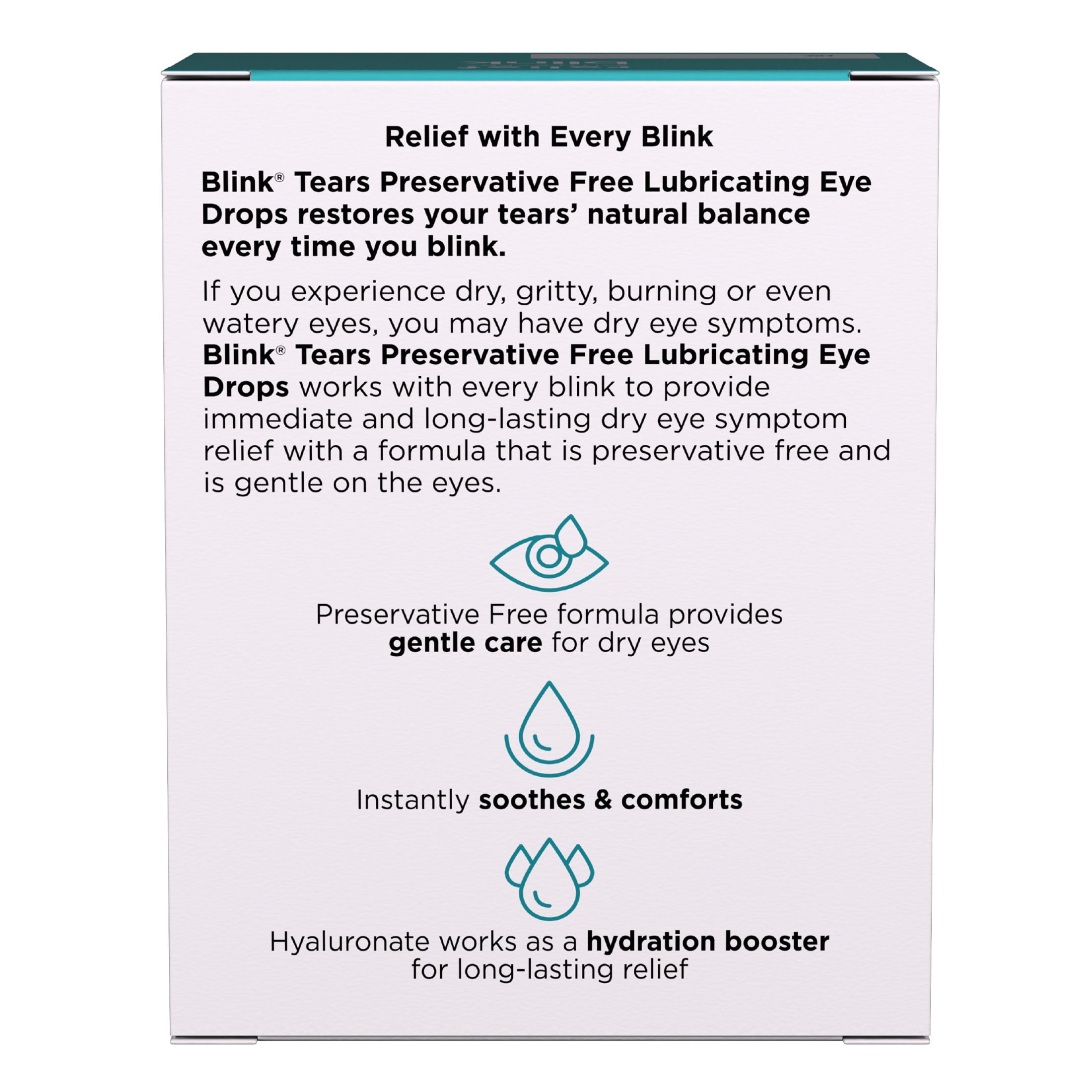 Blink Tears Eye Drops for Dry Eyes, Preservative Free Lubricating Eye Drops, Sterile Single Use Vials, Gentle Eye Care for Mild to Moderate Dry Eye Symptom Relief, 25 Count, 0.01 fl oz Vials