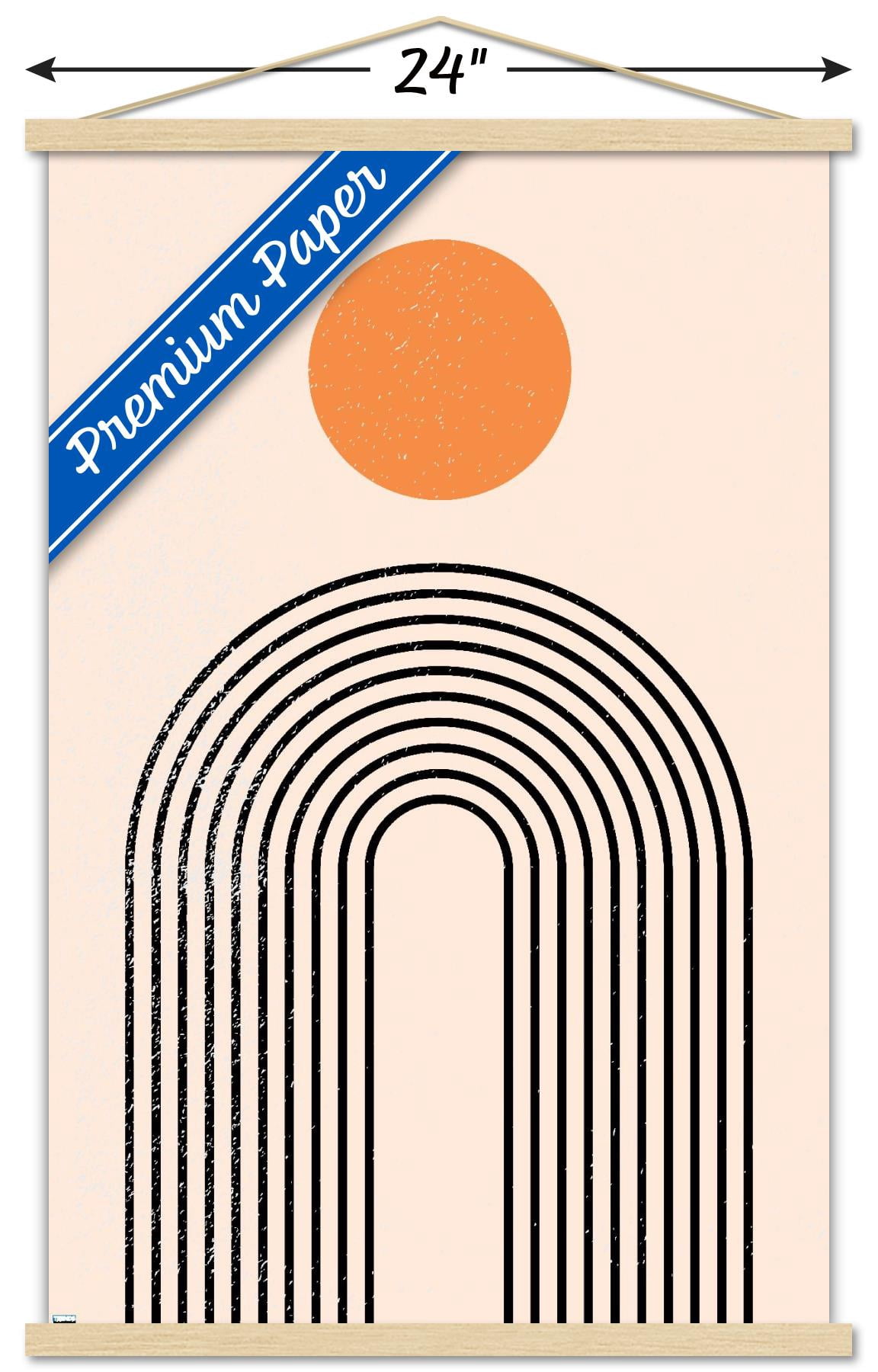 Abstract - Geometric Shapes in Balance Wall Poster with Wooden Magnetic Frame, 22.375" x 34"