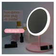 thumbnail image 2 of Desktop Vanity Mirror With Led Light, Pink Student Dormitory Table Makeup Mirror Ring Shape ,Widely Use, 2 of 7