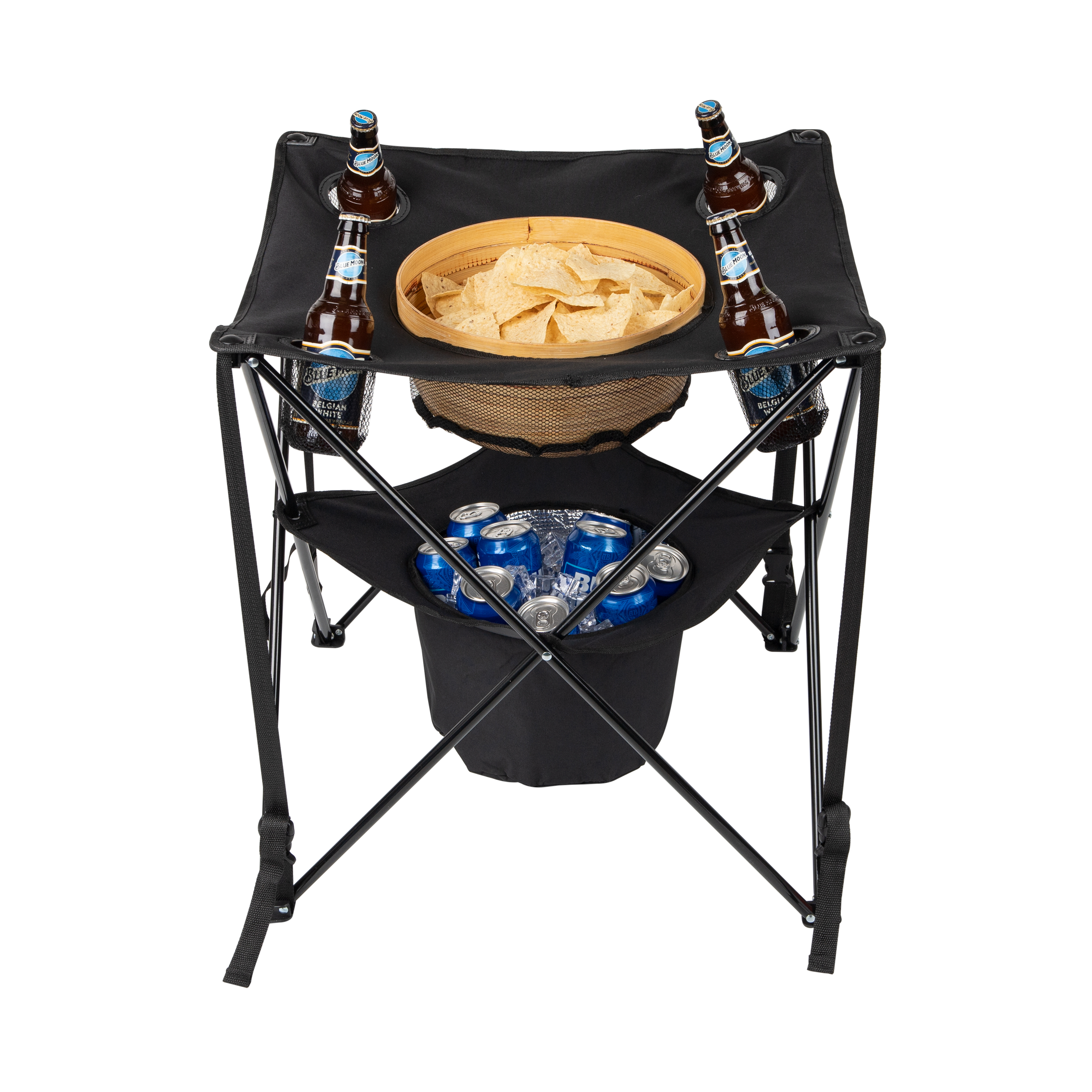 Mind Reader Tailgating Table Collapsible Folding Camping Table with Insulated Cooler, Food Basket, and Travel Bag for Barbeque, Picnic, Camping, and Tailgate - image 2 of 6