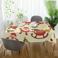 thumbnail image 6 of Dreamtimes Santa Claus Tablecloth, Waterproof Washable Polyester Square Table Cover, Durable Tablecloth for Kitchen Dining Table Party Decor,54"X 54", 6 of 7