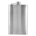 thumbnail image 2 of Frasco De Alcohol De Bolsillo De Acero Inoxidable, Ligero Y Portátil, Para Whisky, Licor, Vino, Alcohol, Plata, De 8oz, 2 of 7
