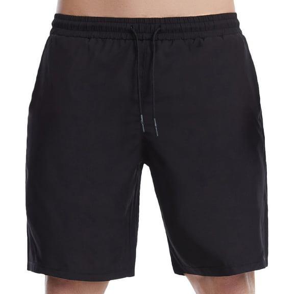 ZCFZJW Men's Swim Trunks Quick Dry Board Shorts with Pockets Beach Shorts Bathing Suits for Men - No Mesh Liner Lightweight Casual Drawstring Sport Shorts Black XXL