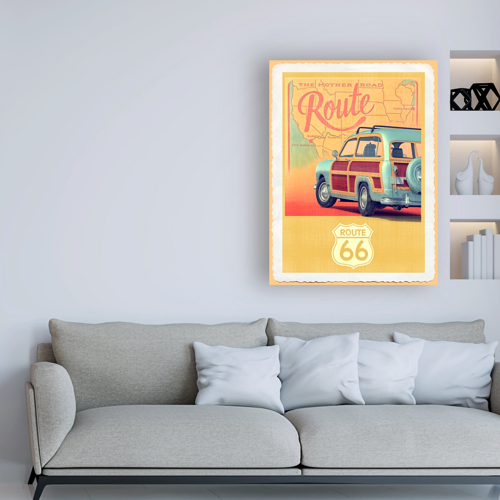 Trademark Fine Art 'Route 66 Vintage Travel' Canvas Art by Edward M. Fieldin
