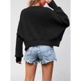 thumbnail image 5 of Women'S Sweater Fall Crew Neck Batwing Sleeve Pullover Sweaters Black L, 5 of 7