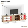 thumbnail image 4 of Bestier 80 inch TV Stand for TVs up to 85", Entertainment Center with LED Lights & Storage Cabinet, Farmhouse Fluted TV Console, LOG, 4 of 7