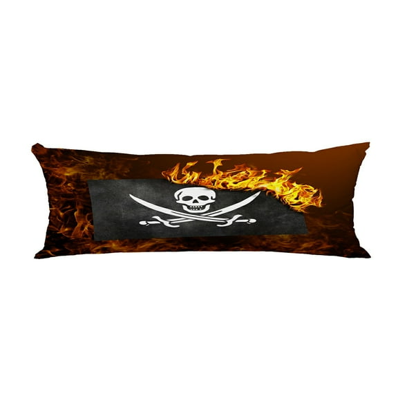 ECZJNT Flag Burning War Crisis Pirate Pillow Cover Body Pillowcase Pillow Protector 20x60 Inch