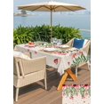 thumbnail image 4 of Outdoor Tablecloth with Umbrella Hole and Zipper, Valentine's Day Rectangle Table Cloth 52x70 Inch Waterproof Tablecloth, Pink Red Roses Love Heart Eucalyptus Burlap Picnic Table Cover for Patio, 4 of 7