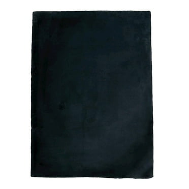 Linon Maven Faux Rabbit Charcoal 5x7, Rug