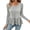 Grey, variant on Women's Ruffle Hem Long Sleeve Top, Loose Round Neck Solid Color Pullover for Women, Soft Polyester Blend Casual Ladies Blouse for Walking Street Daily Wear Grey S