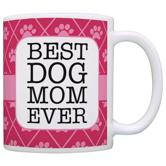 ThisWear Dog Gifts for Women Best Dog Mom Ever Dog Lover Gifts for Women Dog Gifts for Girls Dog Coffee Mug 11 ounce Coffee Mug Pink