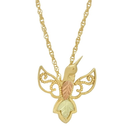 Black Hills Gold Hummingbird Pendant - Black Hills Gold Hummingbird Pendant Necklace in 10k Gold