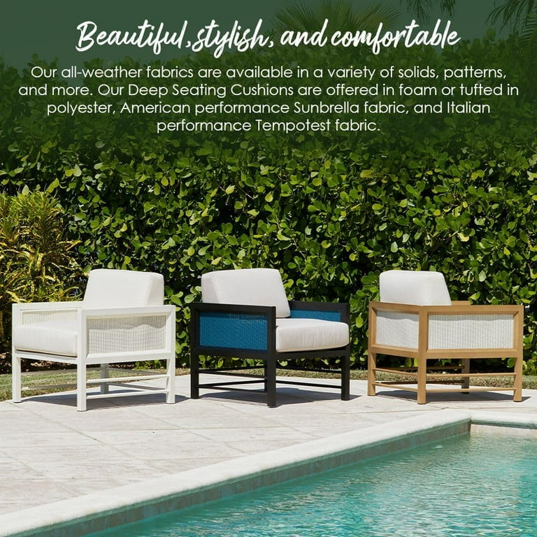 Deep Seating Cushion with Pillow Back 24 x 27 Seat All Weather Spun Fabric Water and Fade Resistant Outdoor Chair Cushion Set for Patio Furniture Tan Walmart