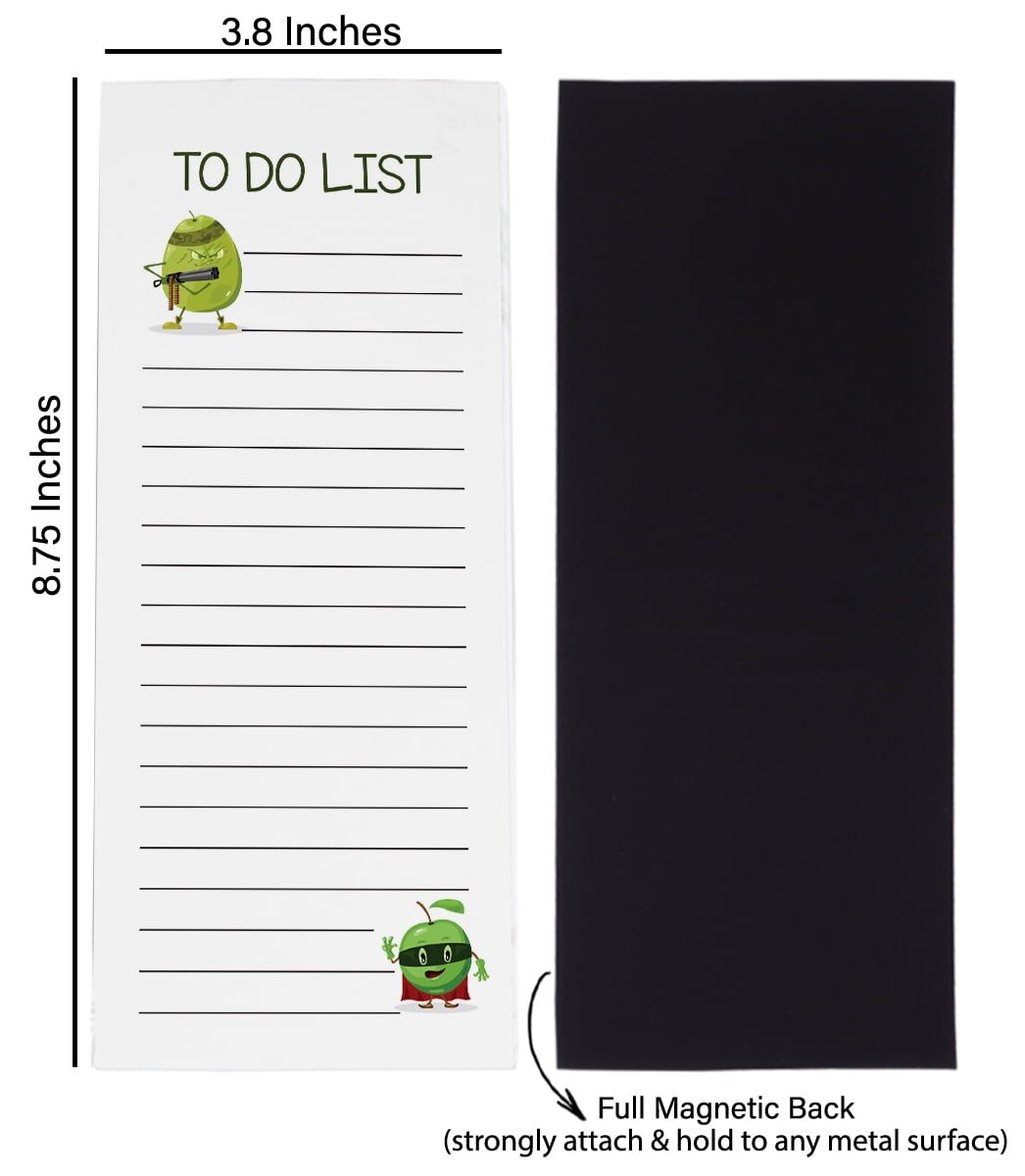 Inkdotpot Pack of 3 Magnetic Fridge To-Do List Notepads- Magnetic Memo Pads For Refrigerator-(50 Sheets Each)-LG