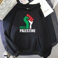thumbnail image 4 of Hombres Mujeres Free Palestina Sudadera con capucha Bolsillos Tallas grandes Traje de vacaciones (Negro 3XL), 4 of 8