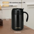 thumbnail image 5 of Huryfox Insulated Travel Mug - 16.9oz Double Wall Vacuum Stainless Steel Airtight Coffee Mug with Handle and Splash Lid for Cold/Hot Coffee, Tea (Black), 5 of 8