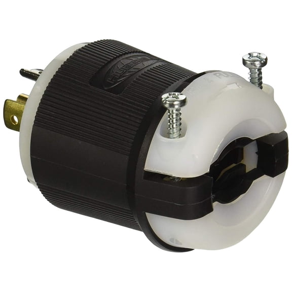 Hubbell HBL2511 Locking Plug 20A 3PH 120/208V L21-20P Black & White