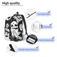 thumbnail image 3 of Disketp Black White Spooky Ghosts print Canvas Backpack Lightweight Travel Daypack Student Rucksack Laptop Backpack-Medium, 3 of 5