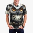 thumbnail image 5 of Yiaed Whimsical Owl On BranchPrint Men's Short Sleeve Polo Shirt,Golf Polo for Men Three-Button Golf Shirt Athletic Casual Collared T-Shirt- 3X-Large, 5 of 7