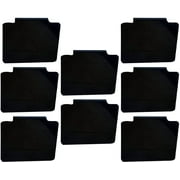 ULTECHNOVO 8pcs Black Basket Labels Clip On Bin Clip Labels Metal Label Holder for Storage Bins Removable Bin Clip