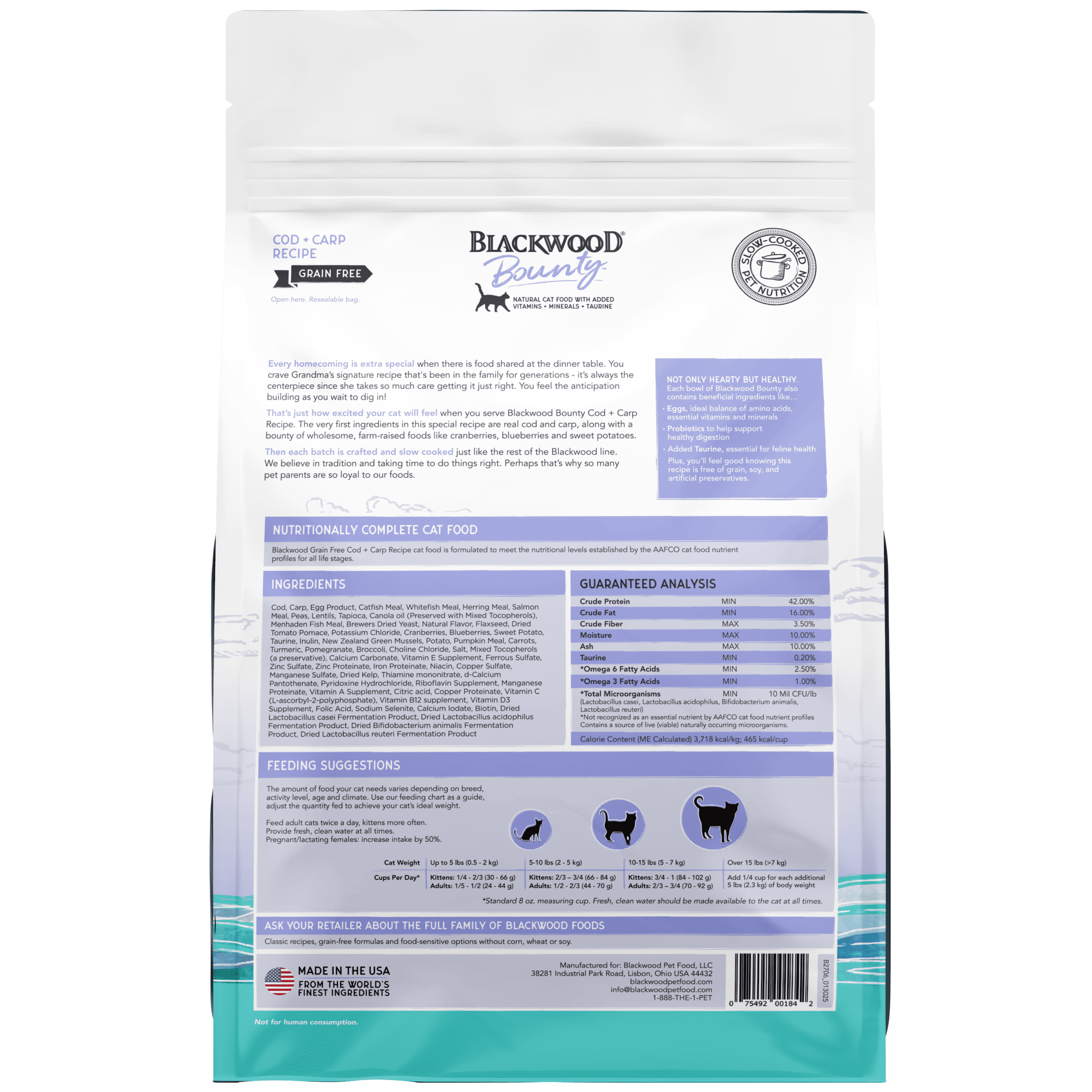 Blackwood Bounty Dry Cat Food with Carp & Cod - 4.5 lb