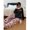 Multicolor, variant on Womens Multicolor Heart Print Long Sleeve Pajama Set, Soft Cozy Sleepwear