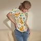 thumbnail image 3 of Balery Whimsical Fox Floral Garden Body de cuello redondo de manga corta para mujer Tops de manga corta Tops básicos-Large, 3 of 7