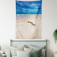 thumbnail image 3 of Driftwood Decor Tapestry, Driftwood on the Deserted Sandy Beach and the Cloudy Sky Digital Image, Wall Hanging for Bedroom Living Room Dorm Decor, 40W X 60L Inches, Beige and Blue, by Ambesonne, 3 of 5