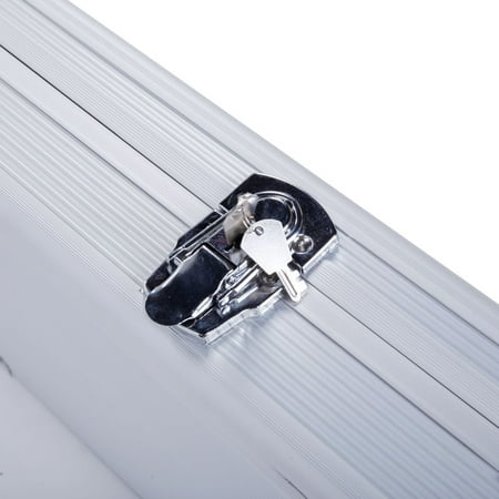 135*28*10Cm Aluminum New Framed Locking Gun Pistol HandGun Lock Box Hard Storage Carry Case Silver
