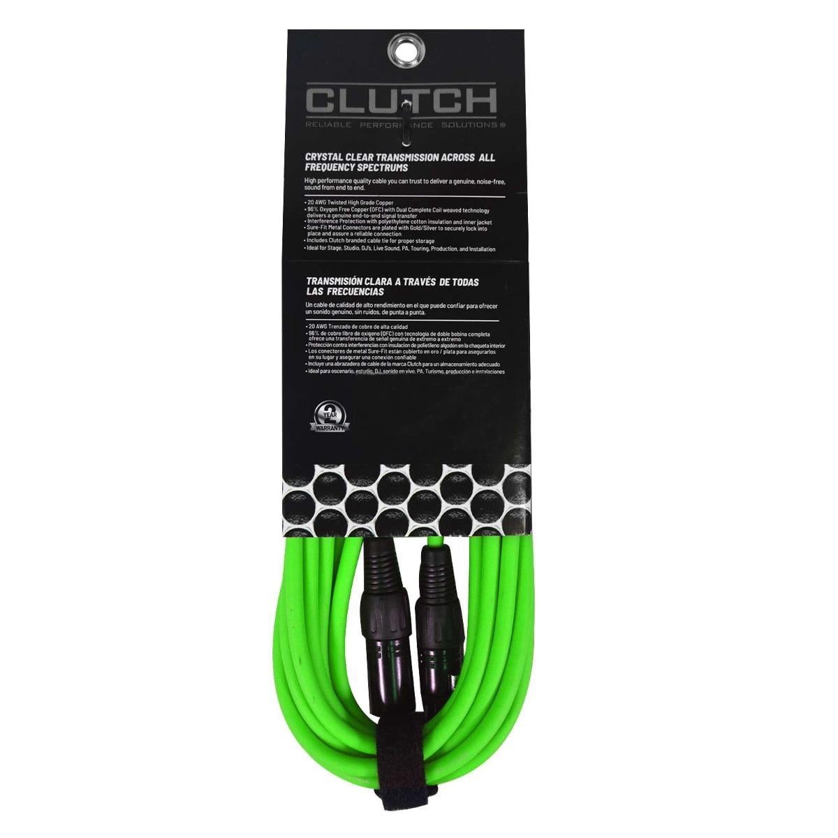 Clutch 20' Green Sure-Fit XLR Female to XLR Male Microphone/Speaker Cables Quad Package