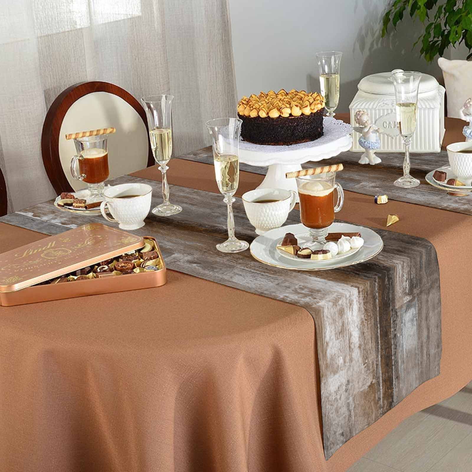 Table Runner 72 Inches Long for Kitchen Dining, Brown Dresser Scarf Farmhouse, Dining Table Decorations for Wedding/Parties, Retro Oil Painting Modern Abstract Art Aesthetics 13 x 72 In