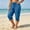 Blue, variant on KICILVS Plus Size Capris Women Drawstring Waist Cinched Cuffs Cropped Pants with Pockets Comfy Casual Capri Trousers