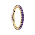 thumbnail image 3 of Amethyst Round 2 mm Full Eternity Wedding Band Ring 925 Sterling Silver Yellow Gold Plated Gemstone Jewelry For Women Gift, 3 of 5