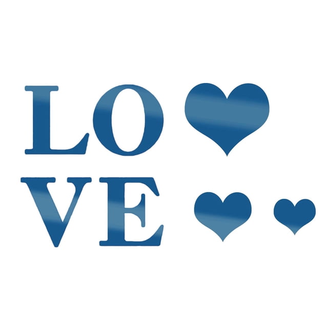 Under 10 Wall stickers Acrylic Love Mirror Sticker Bedroom Living Room Removable Wall Sticker