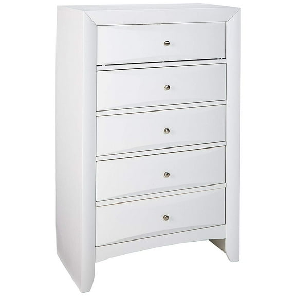 Acme Ireland 5 Drawer Wood Chest in White 32"L x 17"W x 48"H