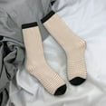 thumbnail image 5 of Rateoe Brown Gingham for Women Casual Calf Socks - Cute Crew Socks - Thin Soft Above Ankle Socks Size 5-11, 5 of 6