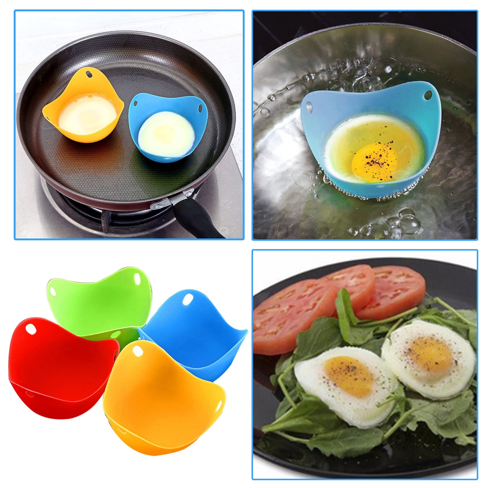 5 Tazas De Silicona Para Huevo: El Desayuno Perfecto Sin Cáscaras Ni Accidentes (colores Variados)