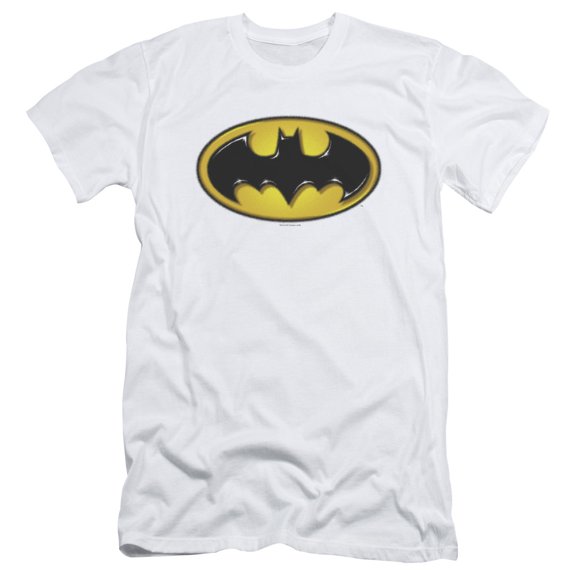 Batman Airbrush Bat Symbol S/S Adult 30/1 T-Shirt-White