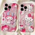 thumbnail image 2 of Funda de teléfono con dibujos animados de Hello Kitty, carcasa de silicona suave anticaída para Apple iPhone 11, 13, 12, 14 Pro Max, Sanrio Fivean unisex, 2 of 2