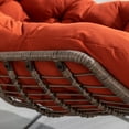 thumbnail image 4 of PORKISS Papasan Rocking Chair Indoor and Outdoor, Patio Rocker Recliner Chair with Padded Cushion, Modern Lounge Egg Chair with Steel, Rattan Frame, Orange, 4 of 12