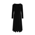 thumbnail image 4 of Hvyesh Women Velvet Swing Dress Long Sleeve Crew Neck Maxi Dress Wedding Guest Dresses 2025 Fall Velour Cocktail Party Long Dress, 4 of 7
