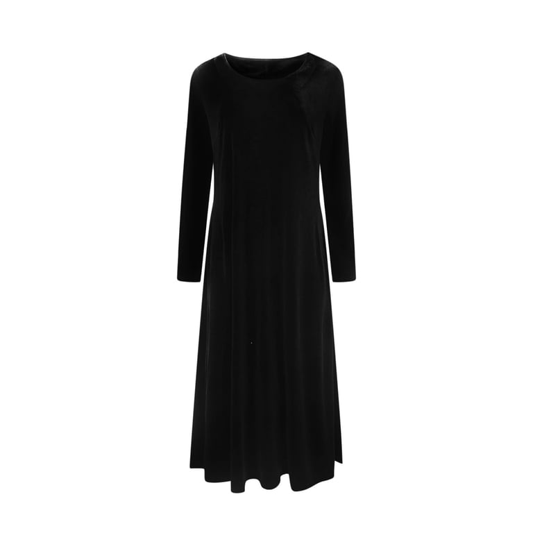 black knit dress amazon Long Sleeves Velvet Tulle Plus Size Black & Burgundy Evening Party Dress 20 / Navy Blue